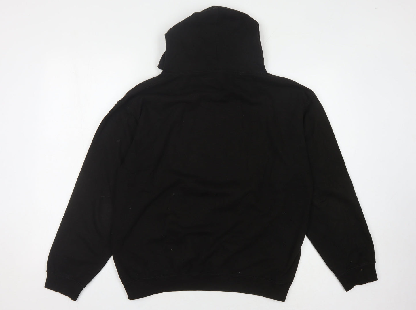 Men's Black Cotton Pullover Hoodie M