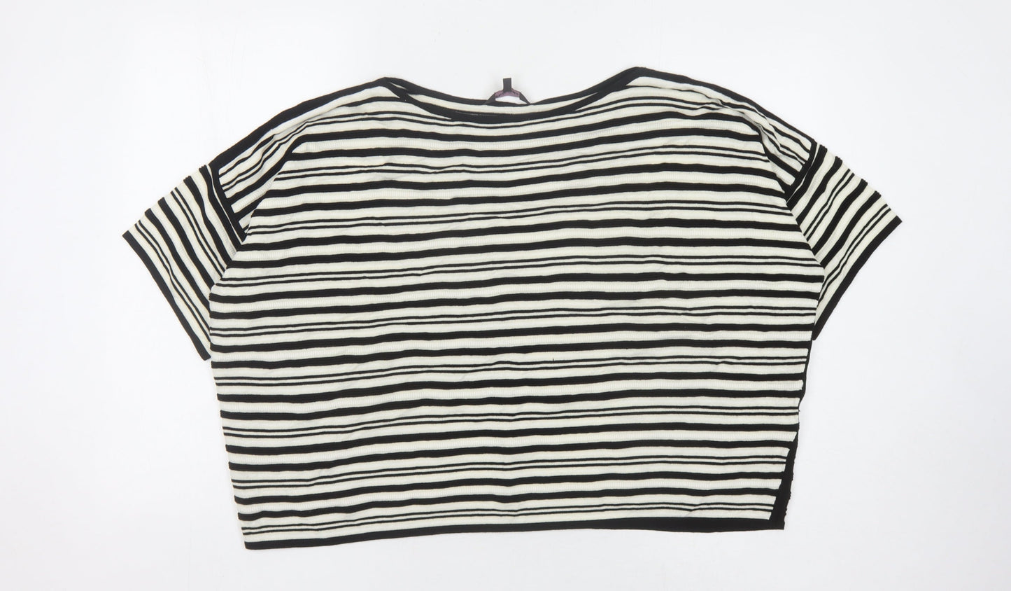 Phase Eight Women's Black Striped Pullover Size 18