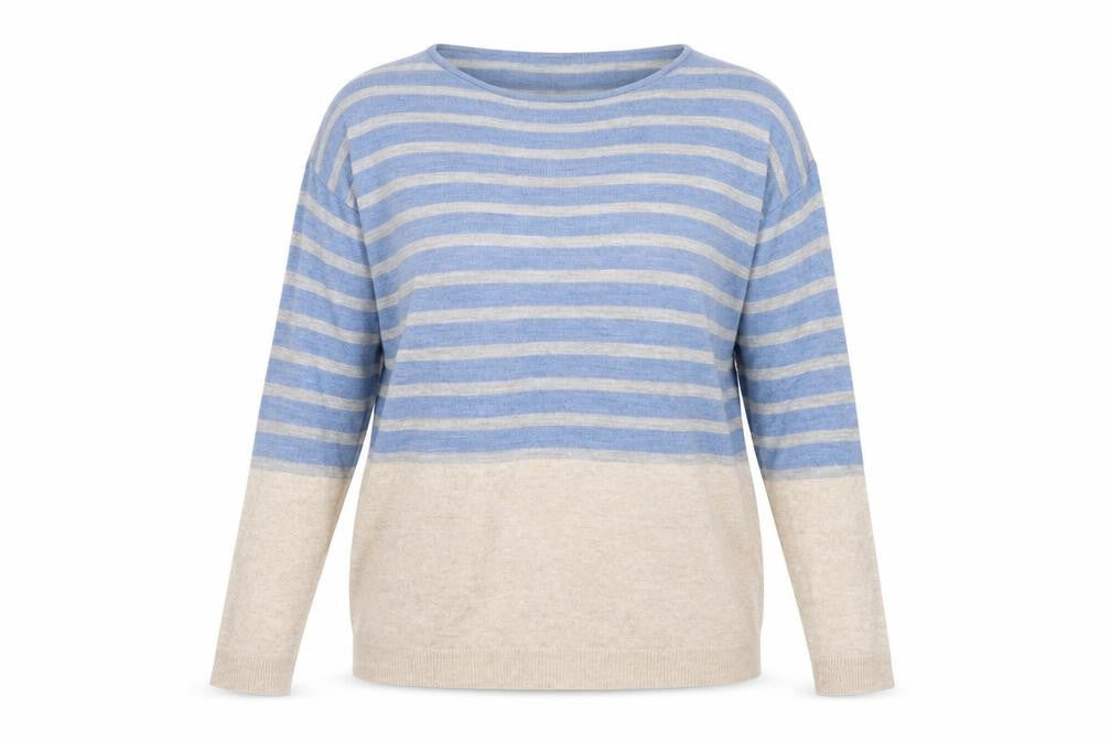 Fat Face Women's Blue Striped Pullover Jumper Size 10