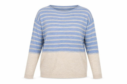 FatFace Women's Blue Striped Pullover Jumper Size 10