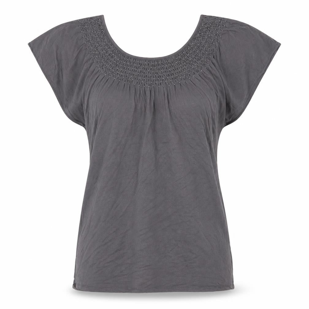 Linea Weekend Women's Grey T-Shirt, Size S, Short Sleeves