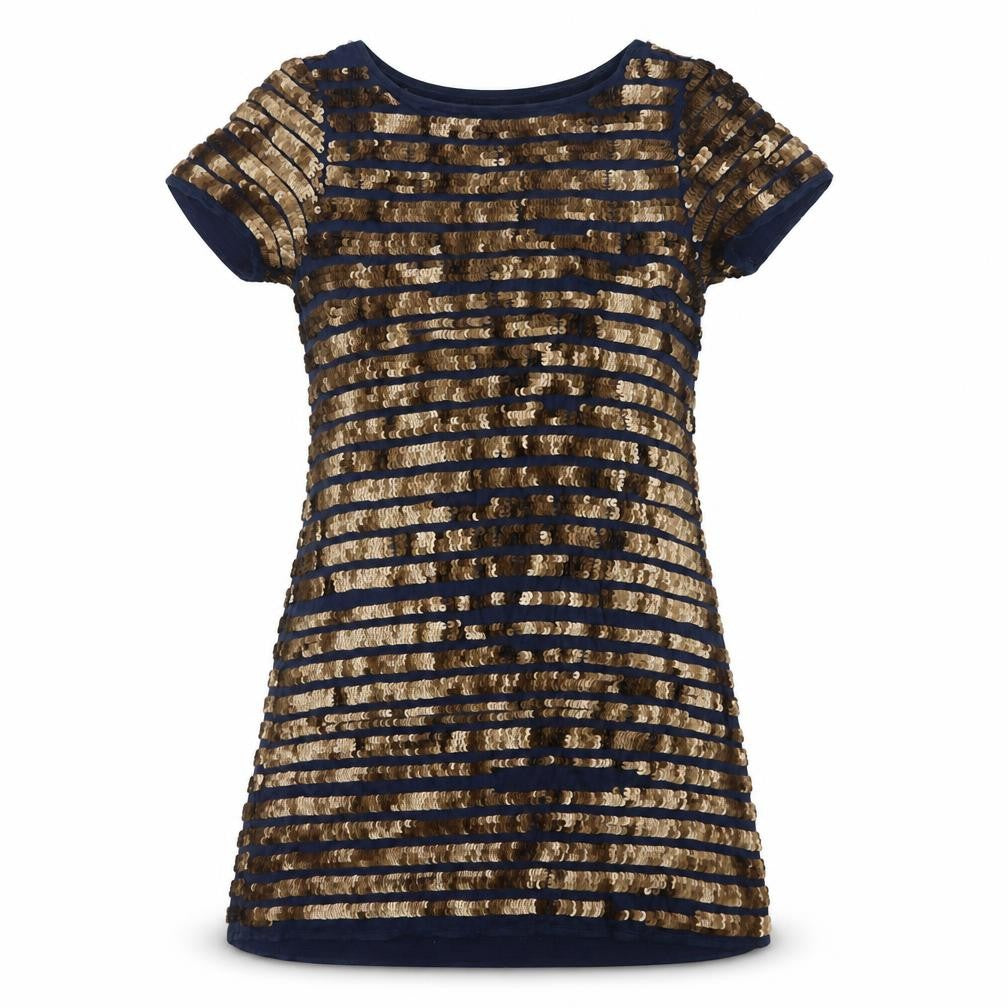 French Connection Women's Short Striped Sequin Dress Size 8