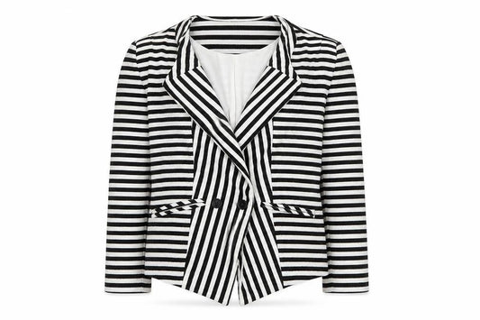 Forever 21 Women's Black/White Striped Blazer M