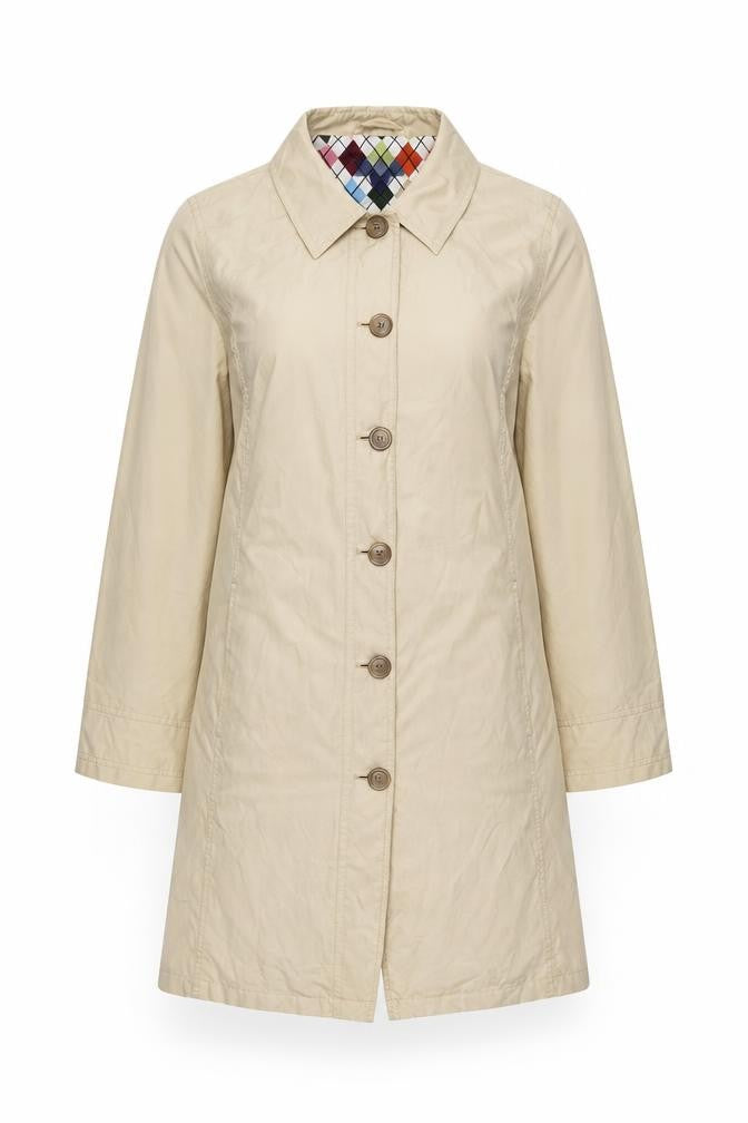 Lands' End Women's Beige Long Coat, Size S