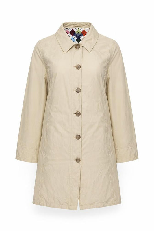 Lands' End Women's Beige Long Coat, Size S