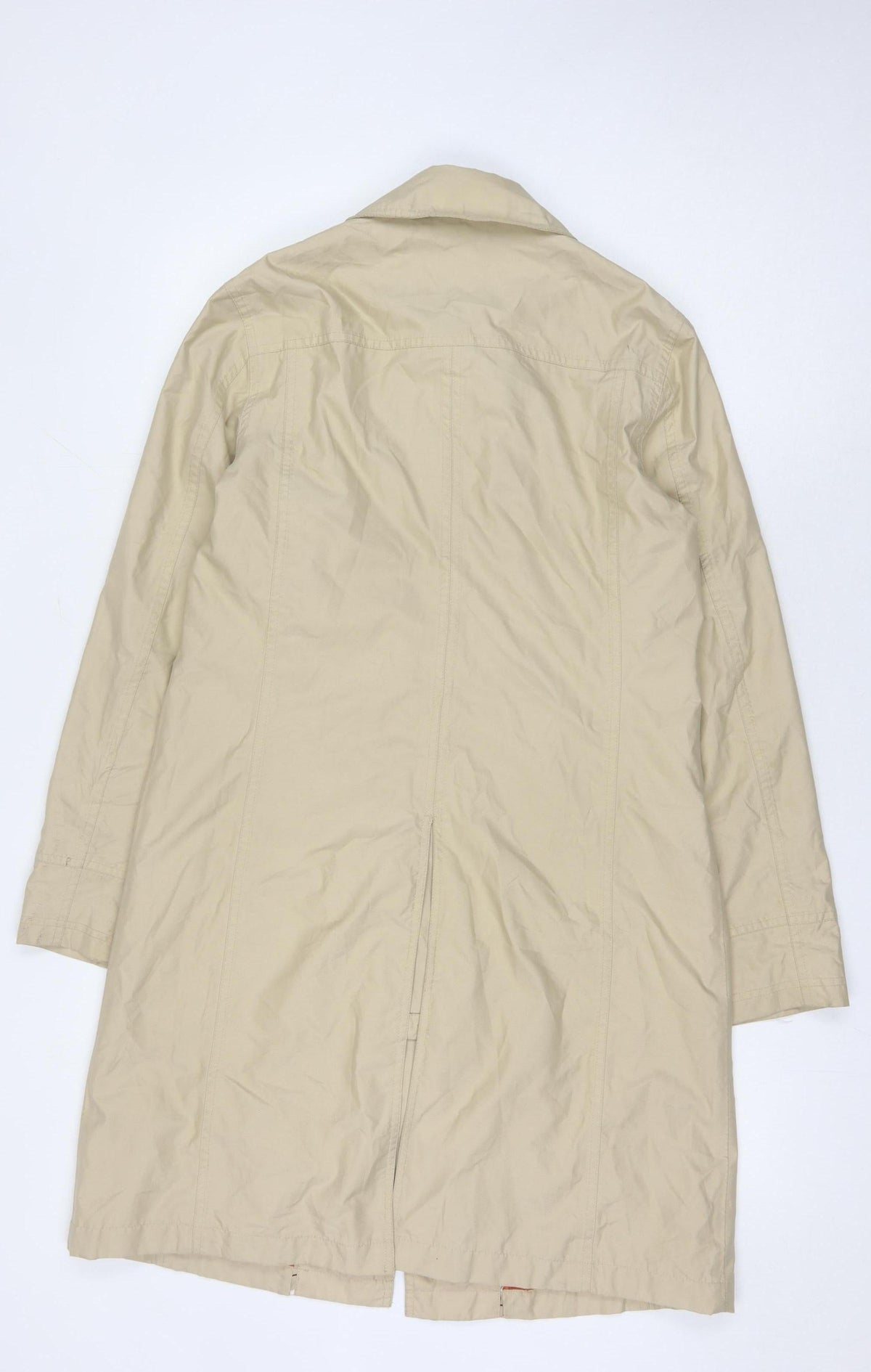 Lands' End Women's Beige Long Coat, Size S