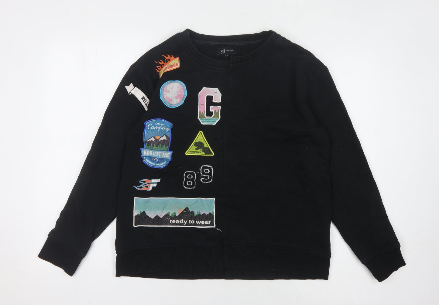 Reserved Unisex Black Pullover Sweatshirt L