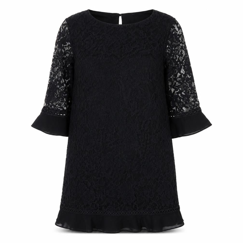 Lipsy Women's Black Lace Dress - Size 10