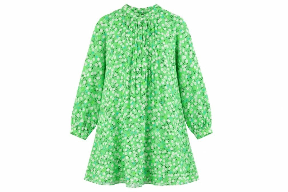 Whistles Green Floral Shift Dress - Size 12