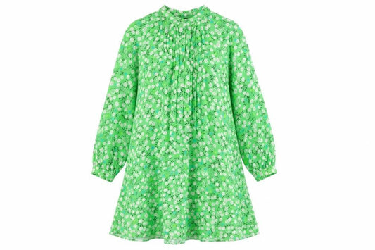Whistles Green Floral Shift Dress - Size 12