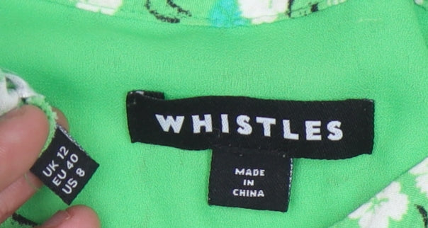 Whistles Green Floral Shift Dress - Size 12