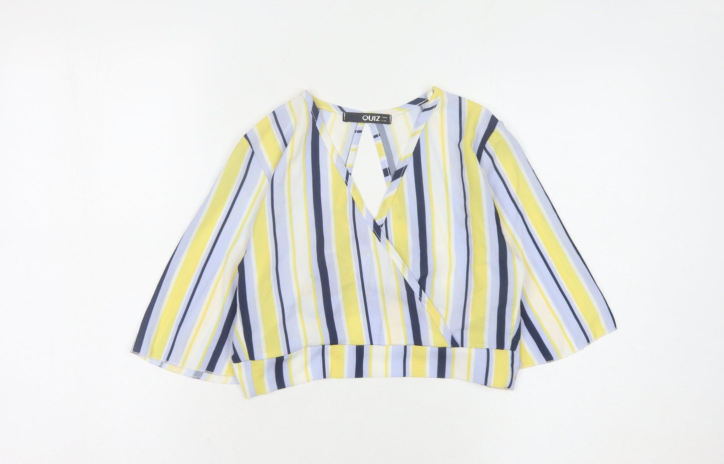 Quiz Women's Multicoloured Striped Wrap Blouse Size 6
