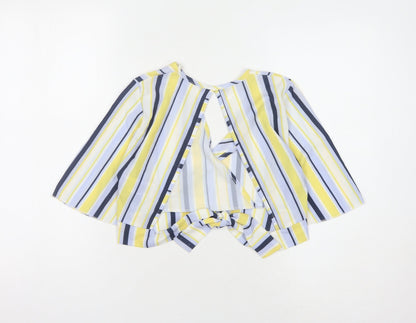 Quiz Women's Multicoloured Striped Wrap Blouse Size 6