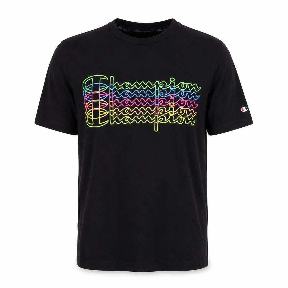 Champion Men's Black Graphic T-Shirt Medium