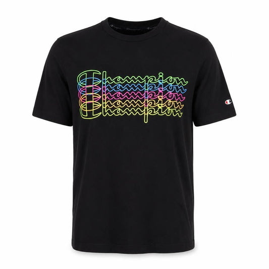 Champion Men's Black Graphic T-Shirt Medium