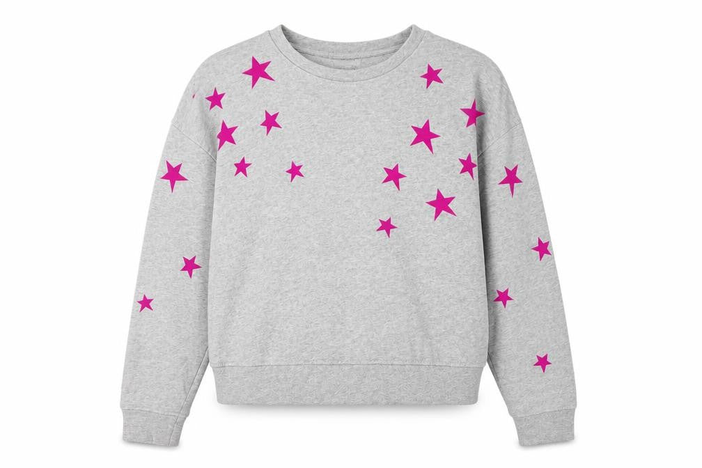 Hobbs Women's Grey Star Pullover Sweatshirt M