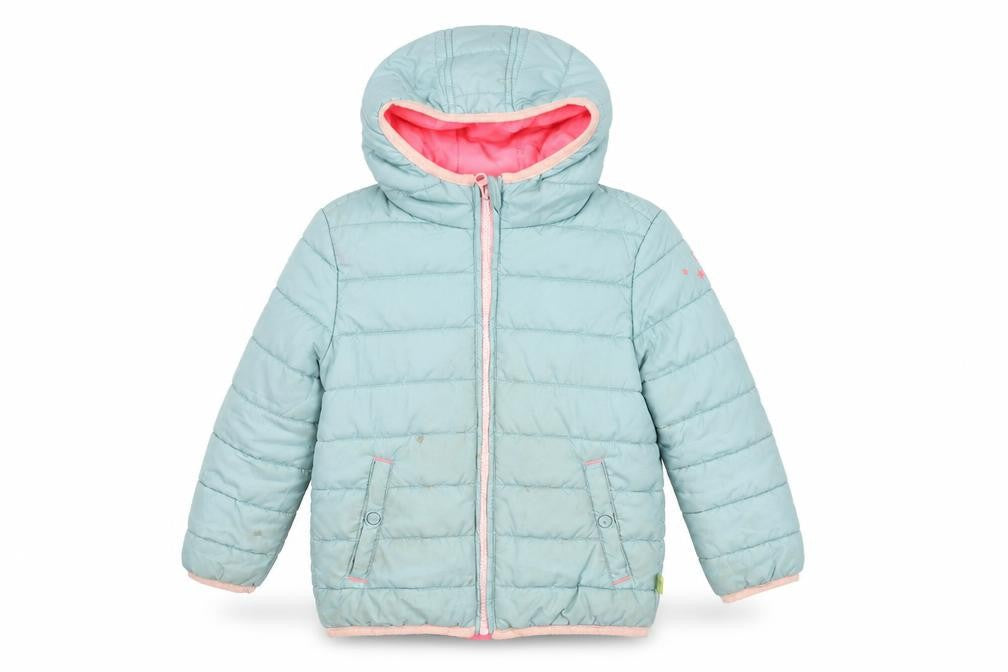 White Stuff Girls Green Puffer Jacket 3-4 Years Winter