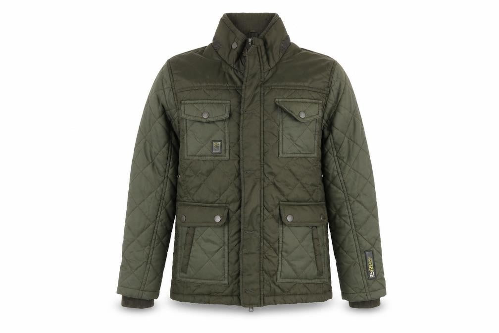 Ripstop Boys Green Quilted Winter Jacket - Regular Fit