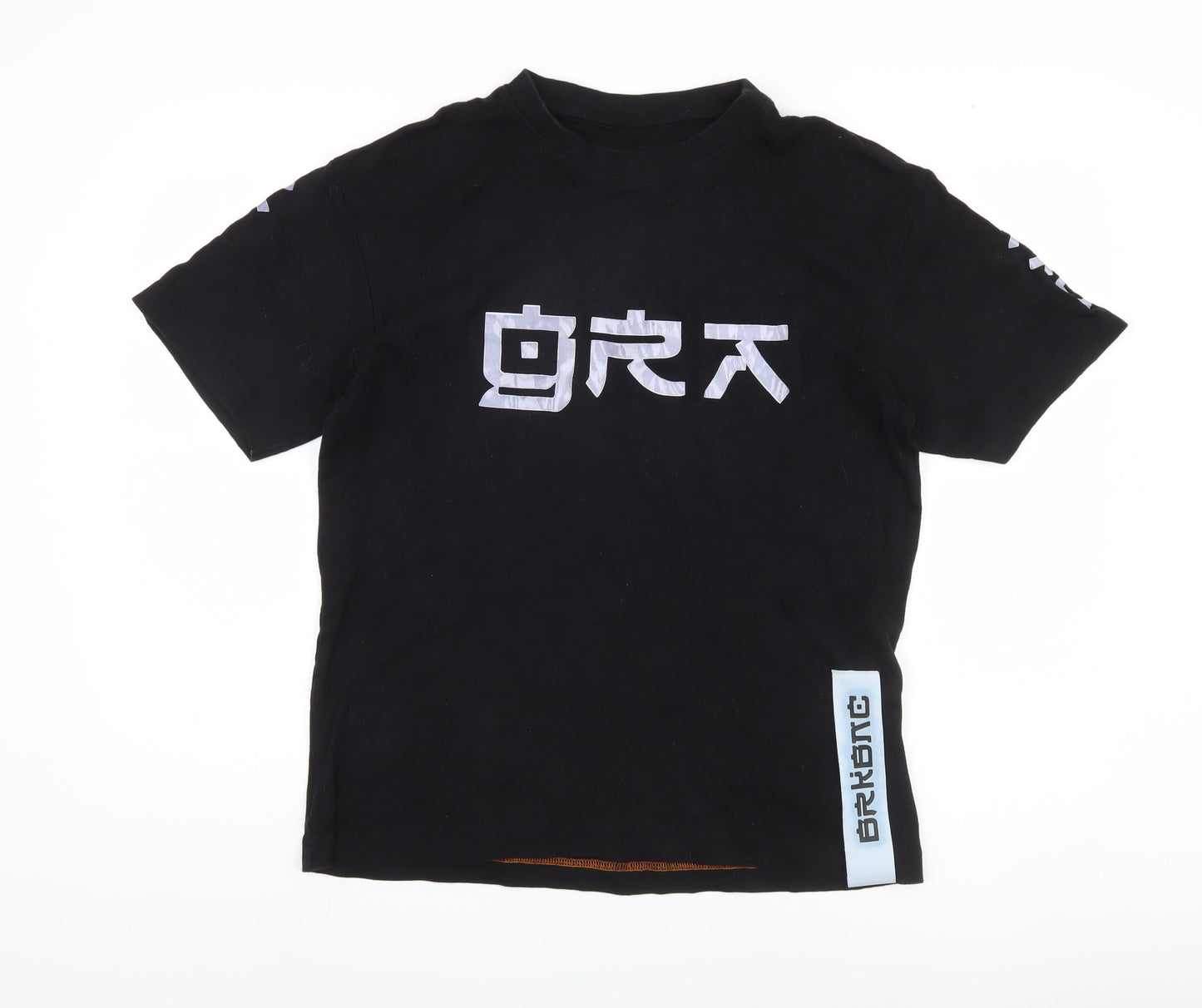 Breakbounce Men's Black Graphic Cotton T-Shirt, Size S