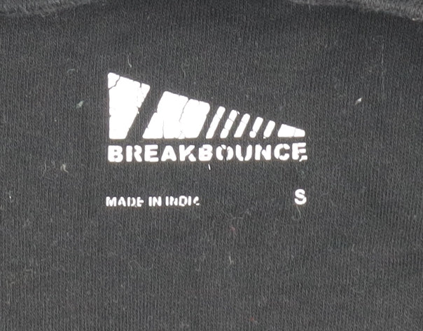 Breakbounce Men's Black Graphic Cotton T-Shirt, Size S