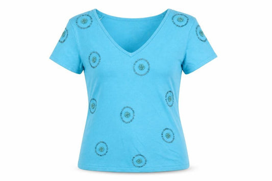 Kaliko Women's Blue V-Neck Short Sleeve Jumper Size 12