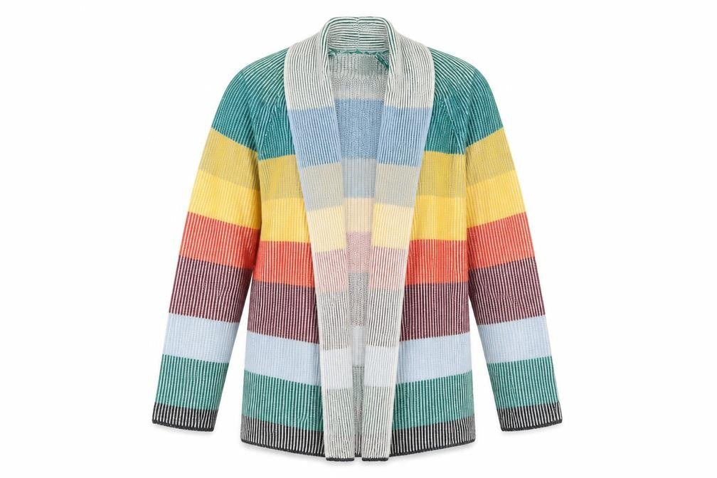 Lands' End Women's Multicoloured Open Front Cardigan S
