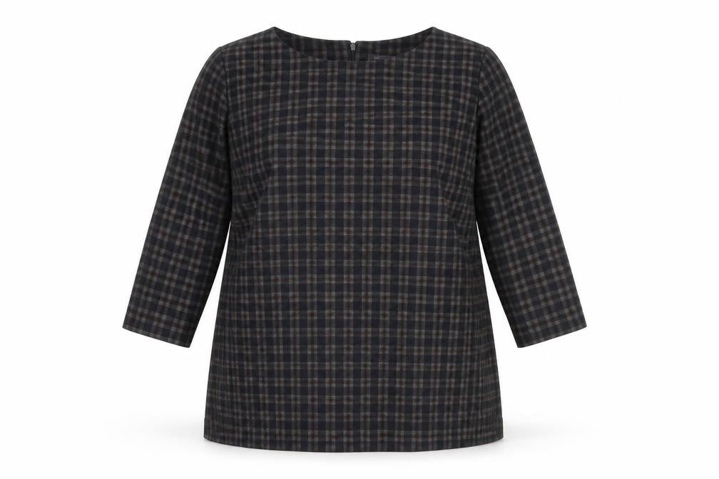 Marks & Spencer Women's Brown Check Blouse, Size 20