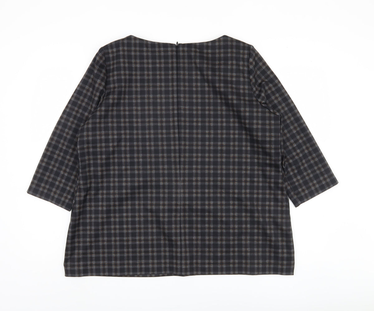 Marks & Spencer Women's Brown Check Blouse, Size 20
