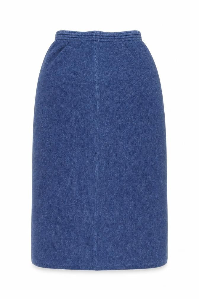 RON Indigo Blue Midi Knitted Skirt - Size S