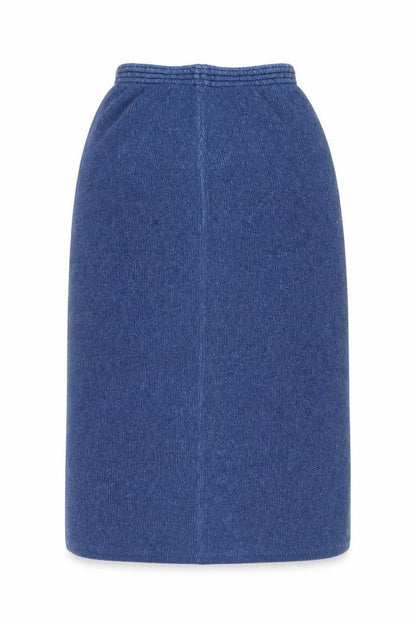 Front view of RON Indigo Blue Midi Knitted Skirt -, size S