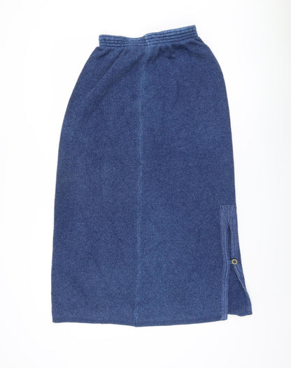 Back view of RON Indigo Blue Midi Knitted Skirt -, size S