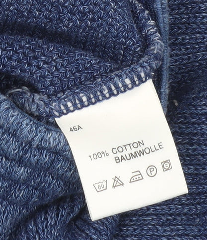 Close-up detail of RON Indigo Blue Midi Knitted Skirt -, size S