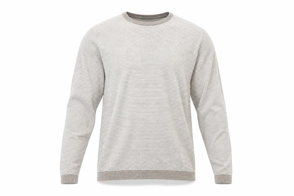 Marks & Spencer Men's Beige Striped Pullover Jumper L