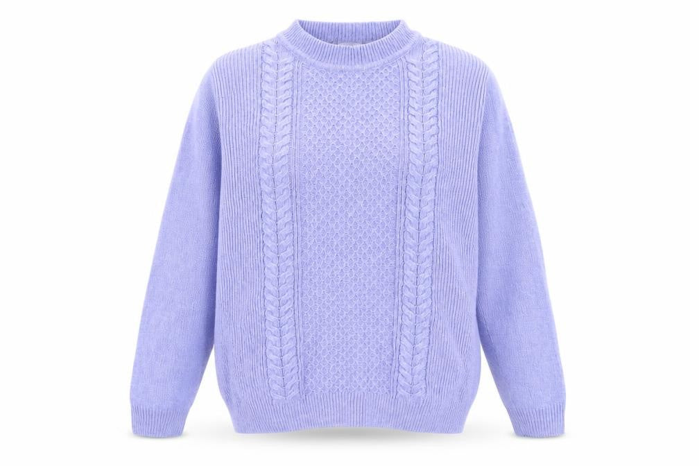 Honor Millburn Women's Purple Cable-Knit Jumper L