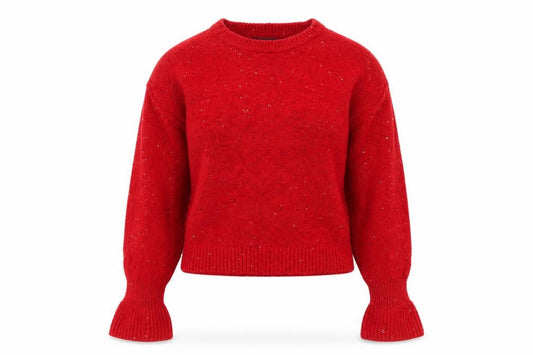 DKNY Women's Red Pullover Jumper, Size S, Crew Neck Knit