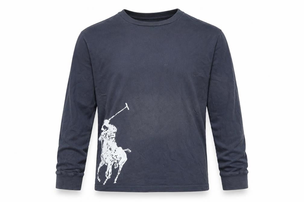 Polo Ralph Lauren Boys Blue Long Sleeve Shirt, Size M, Cotton