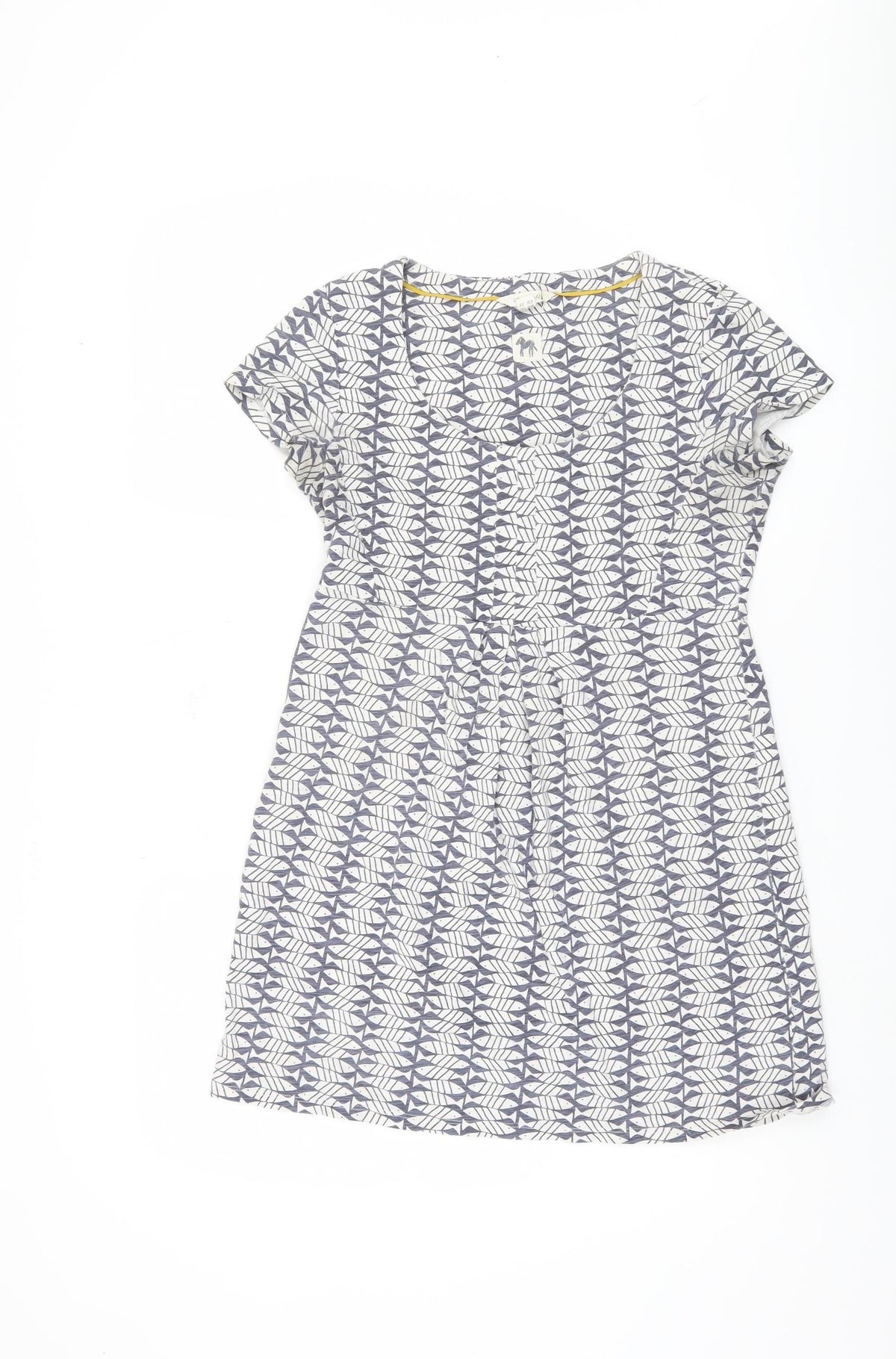 White Stuff Women's Blue Geometric Tunic Top UK 10