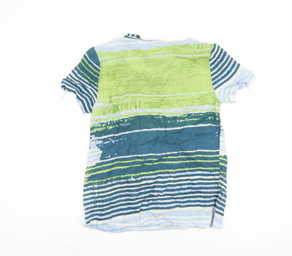 Kew Women's Multicoloured Striped XS Linen Tunic Blouse