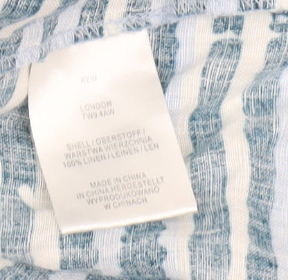 Kew Women's Multicoloured Striped XS Linen Tunic Blouse