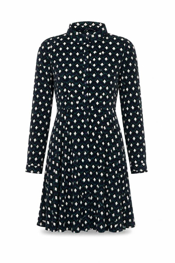 Zara Womens Geometric Shirt Dress Size 8 Multicoloured