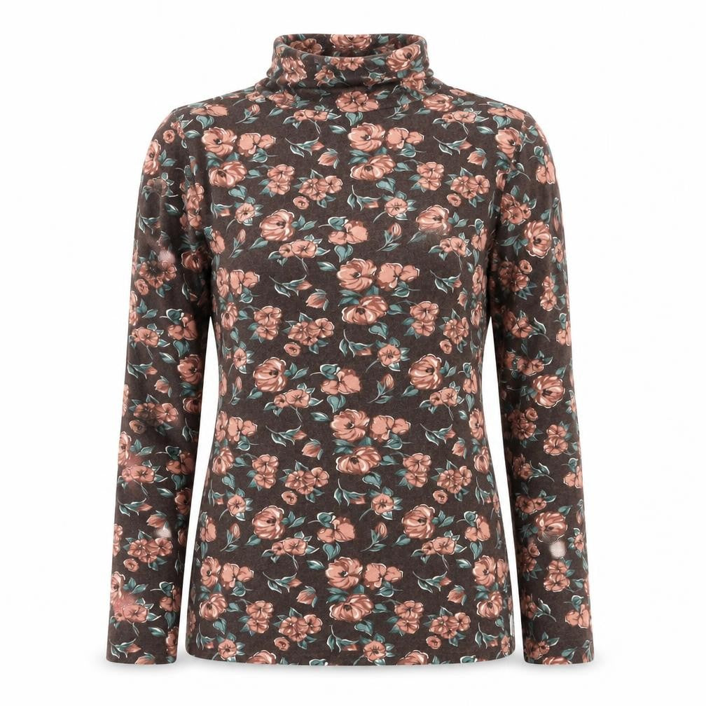 Dash Women's Multicoloured Floral Roll Neck Top