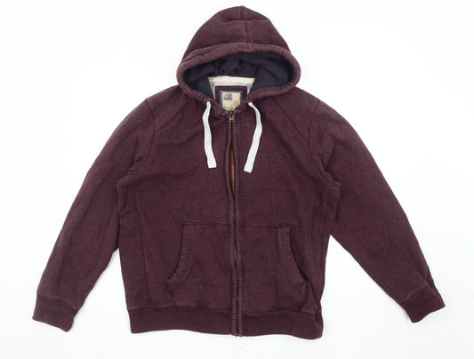 Marks and Spencer Men's Burgundy Hooded Jacket L
