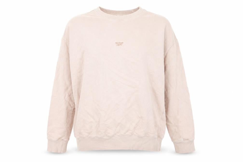 Reebok Beige Unisex Pullover Sweatshirt, Size S, Casual