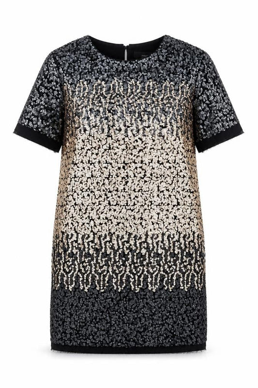 Next Women's Black Sequin Shift Dress Size 12