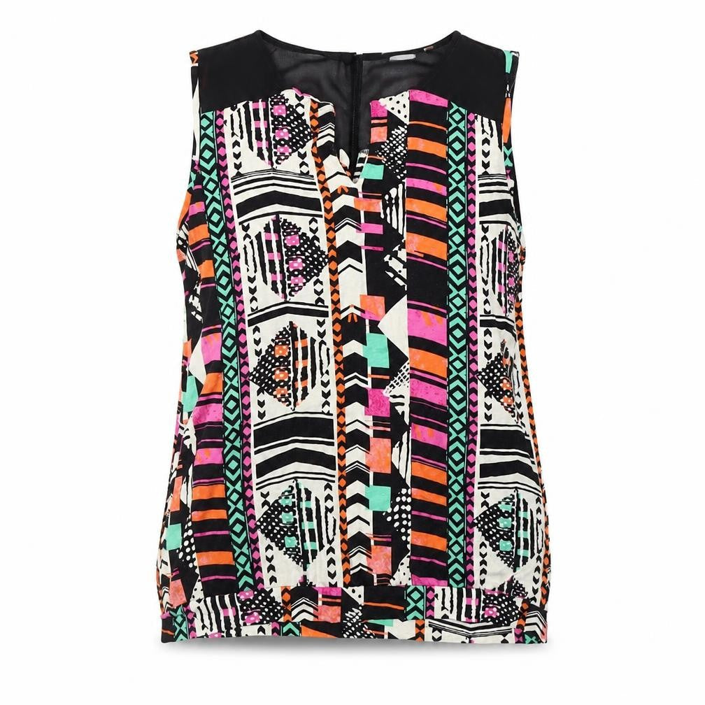 Next Women's Multicoloured Geometric Sleeveless Top Size 14