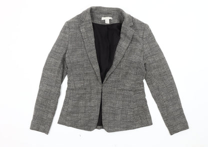 H&M Women's Grey Blazer, Size 10, Regular Fit, Lined