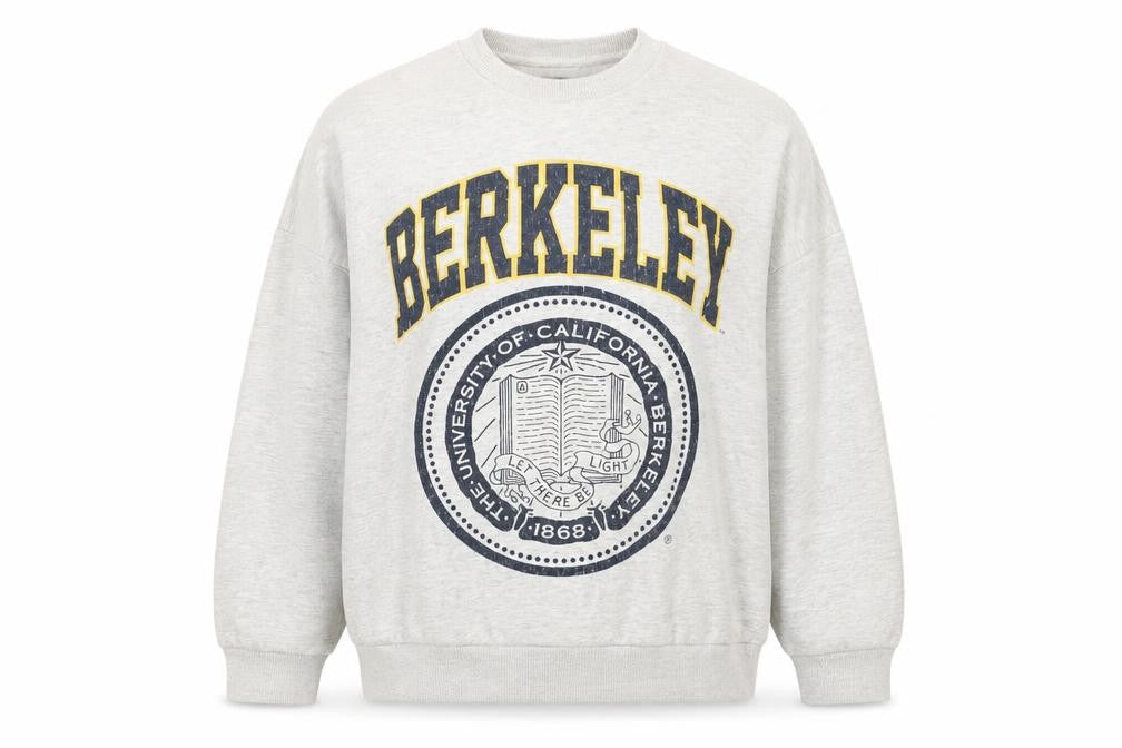 Bershka Women's Grey Logo Pullover Sweatshirt, Size 8