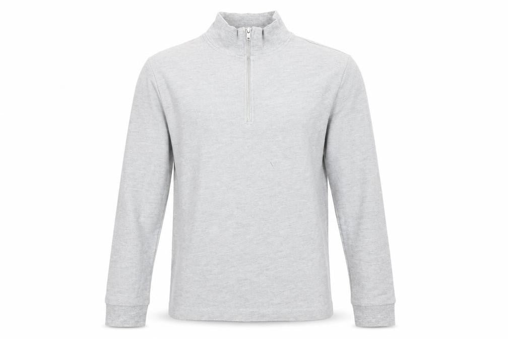 Topman Men's Grey 1/4 Zip Sweatshirt, S, Regular Fit