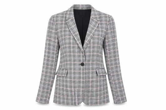 Stradivarius Women's Multicoloured Plaid Blazer Size 8