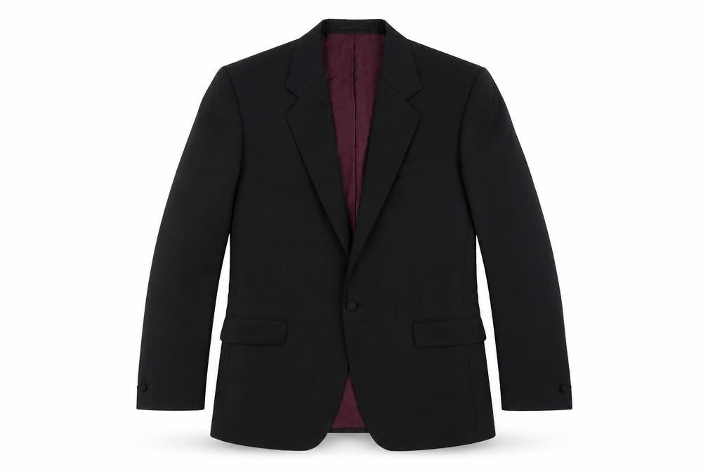 Executex Men's Black Blazer Jacket 40R Notch Lapel